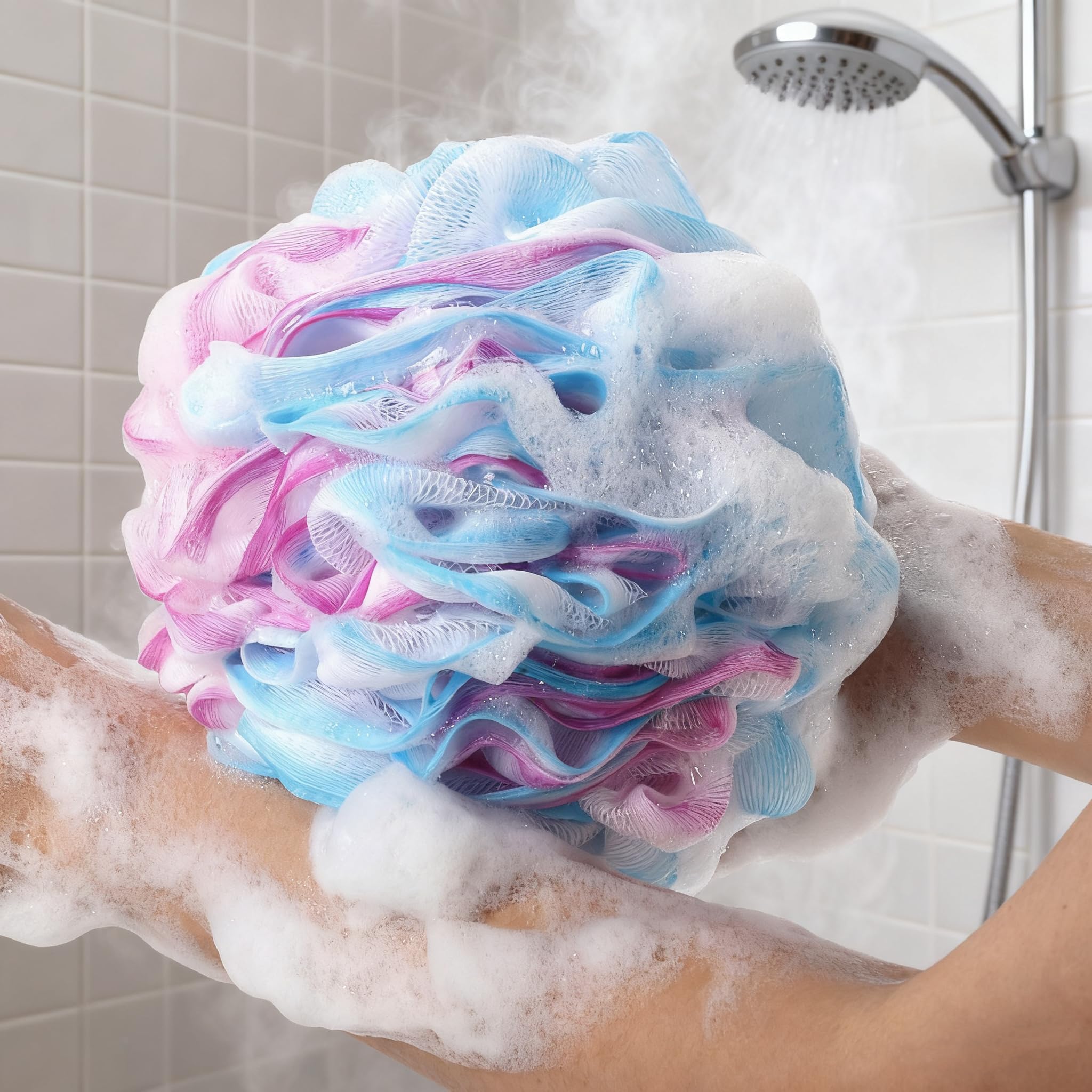 BTYMS espuma cremosa con luffa para una experiencia de ducha lujosa