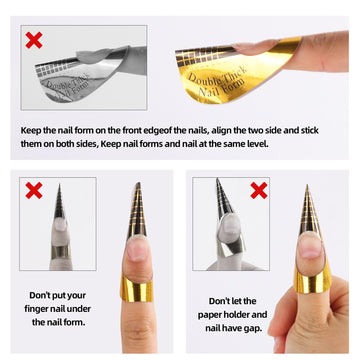 BTYMS Formas papel para uñas oro: más fácil de usar para principiantes.