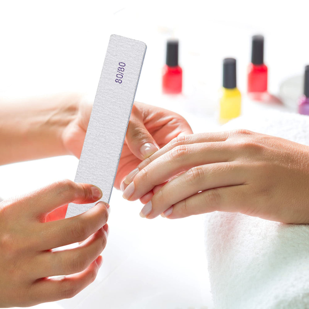 BTYMS juego de 50 limas rectangulares para manicura casera.