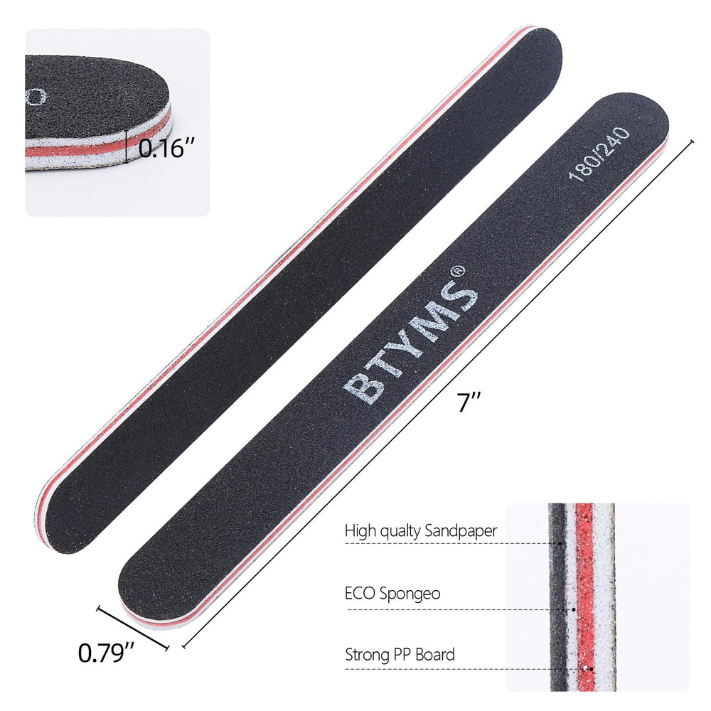 BTYMS lija uñas naturales 180-240 para acabado limpio