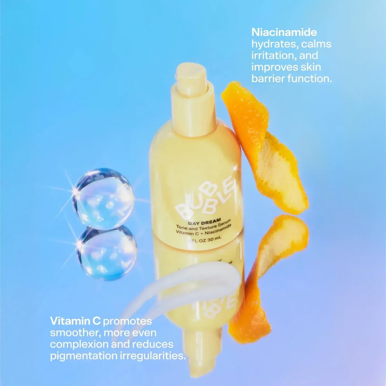 Bubble Skincare Day Dream Sérum: envase práctico que facilita la rutina diaria.
