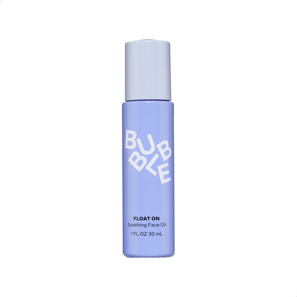 Bubble Skincare Float On frasco visto de frente, hidratación suave para la piel.