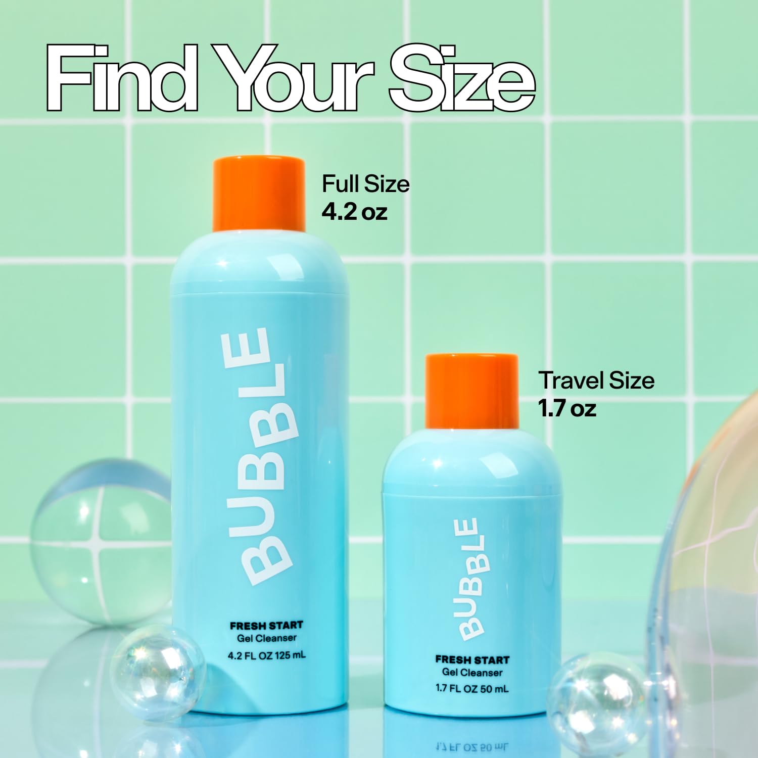 Bubble Skincare Fresh Start Gel Cleanser aplicación suave con dos o tres bombeos para piel limpia.