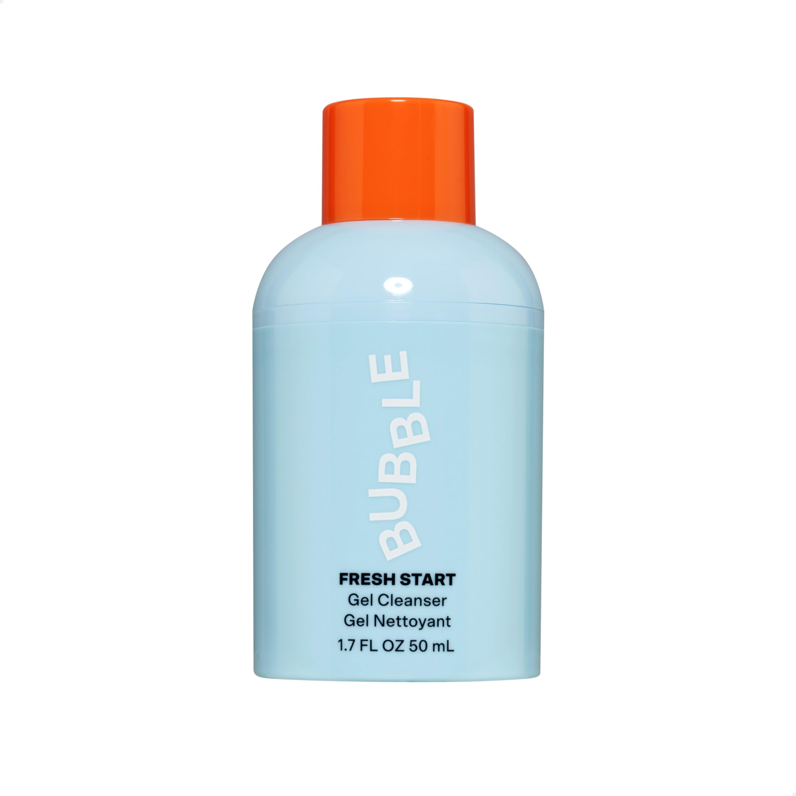 Bubble Skincare Fresh Start Gel Cleanser frasco elegante para limpieza diaria de piel grasa.