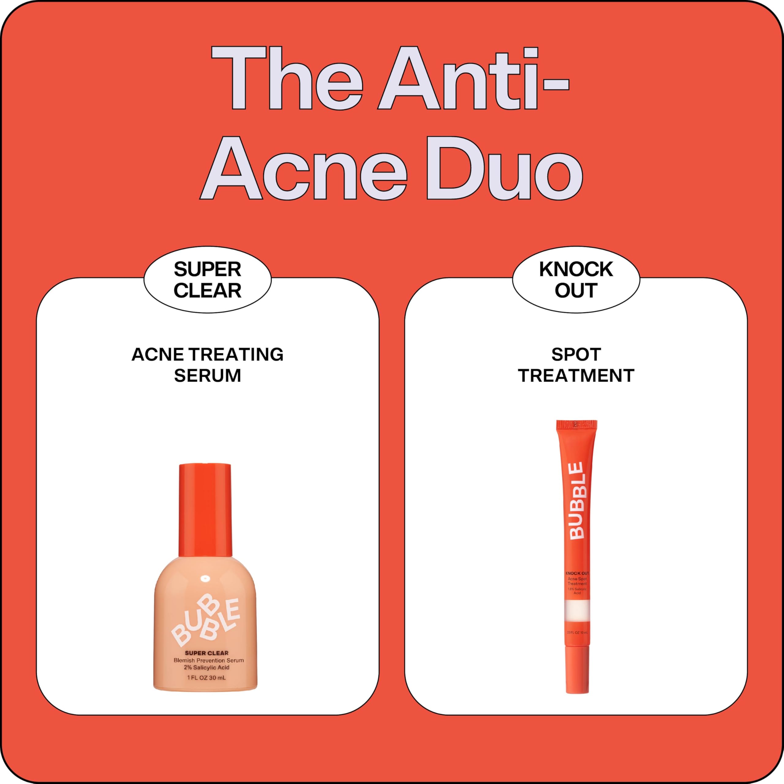 Bubble Skincare Knockout jugo de saúco calma la piel irritada.