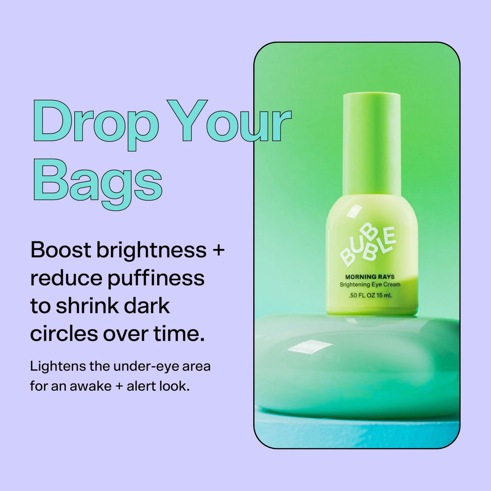 Bubble Skincare Morning Rays close-up highlighting brightening formula.