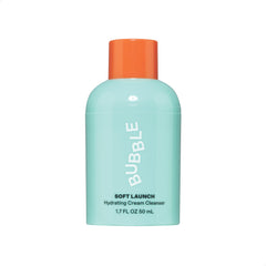 Bubble Skincare Soft Launch Cream Cleanser: botella frontal para uso diario suave en piel seca