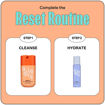 Bubble Skincare uso semanal para un reset de la piel durante la noche.