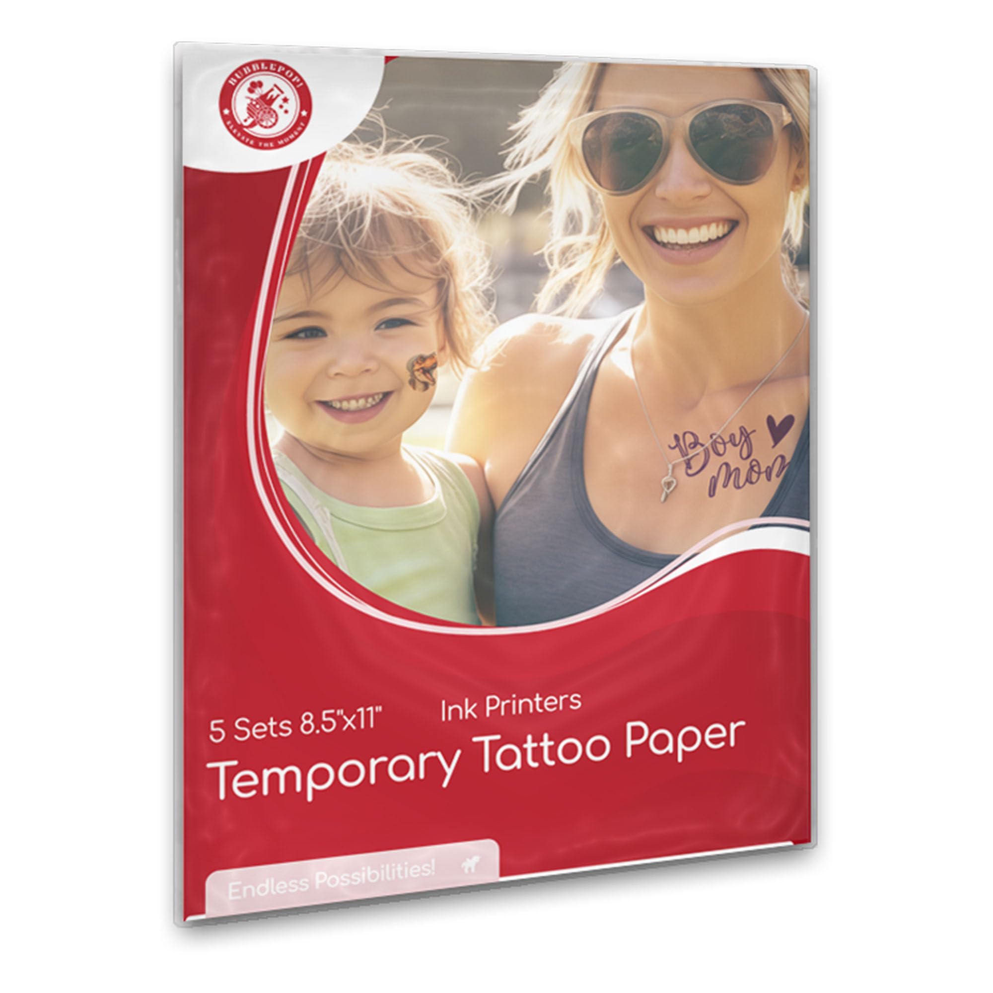 BubblePop! papel tatuaje para impresora de tinta, transferencia clara.