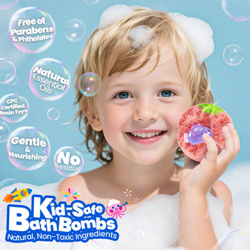 BubbleTail bomba de baño de 1-8-pulgadas revela juguete sorpresa en cada uso.
