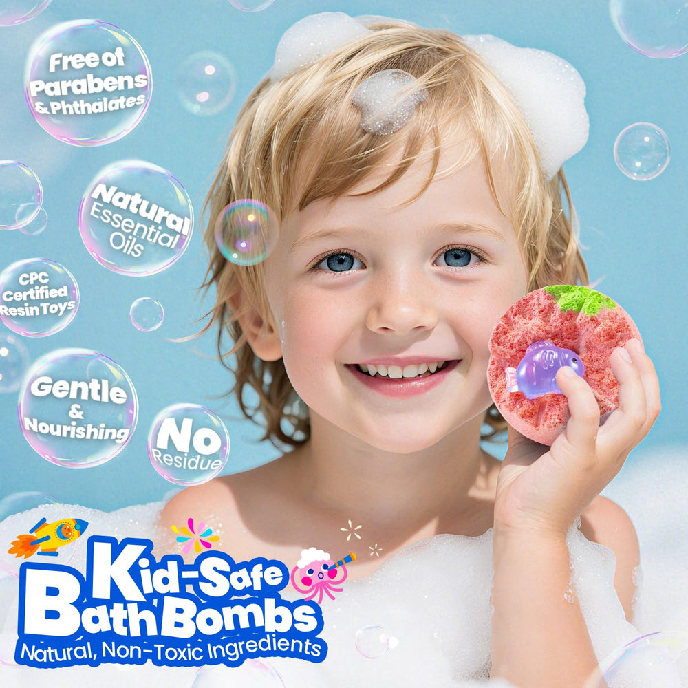 BubbleTail bomba de baño de 1-8-pulgadas revela juguete sorpresa en cada uso.