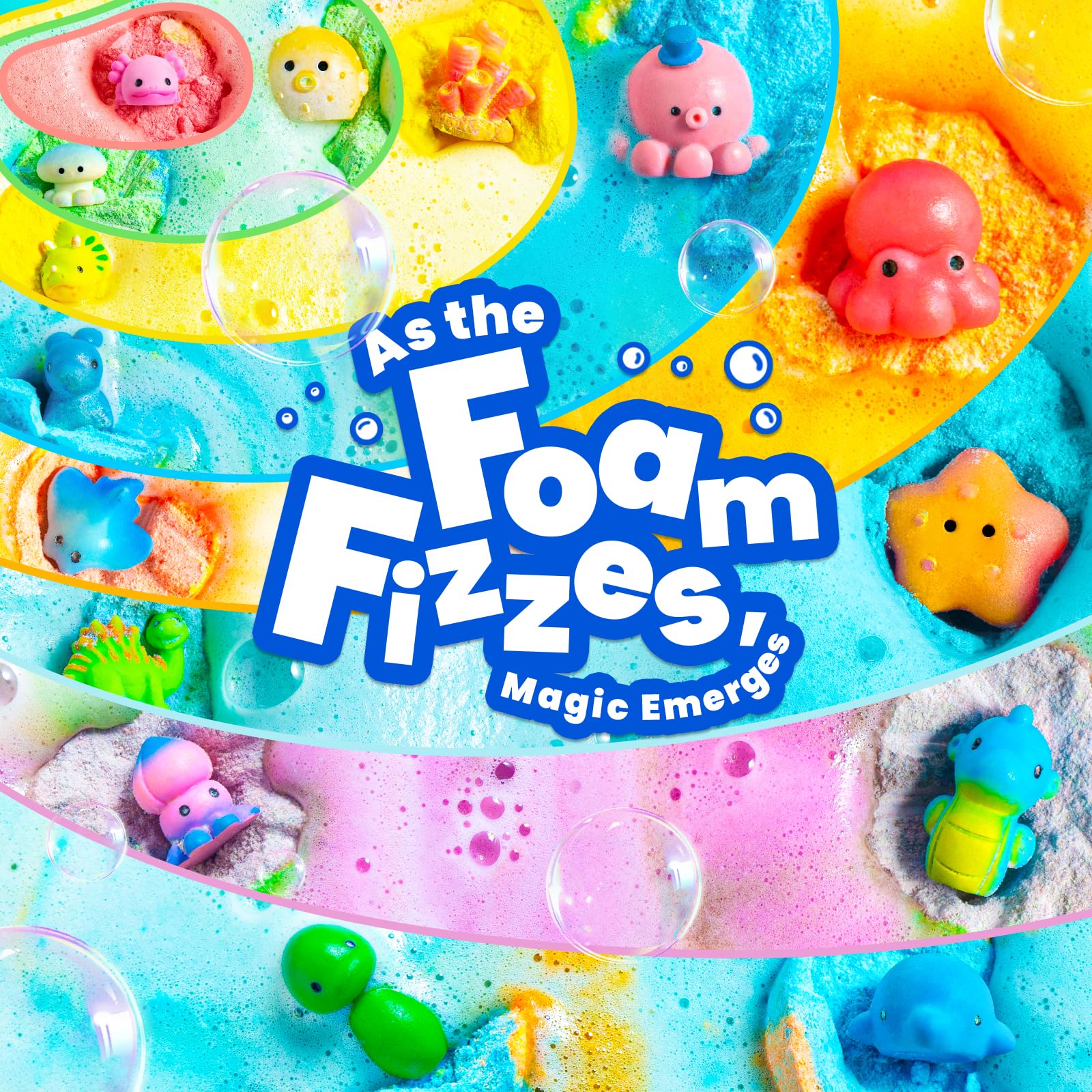 BubbleTail bomba de baño con burbujas coloridas y efervescencia para un momento juguetón.