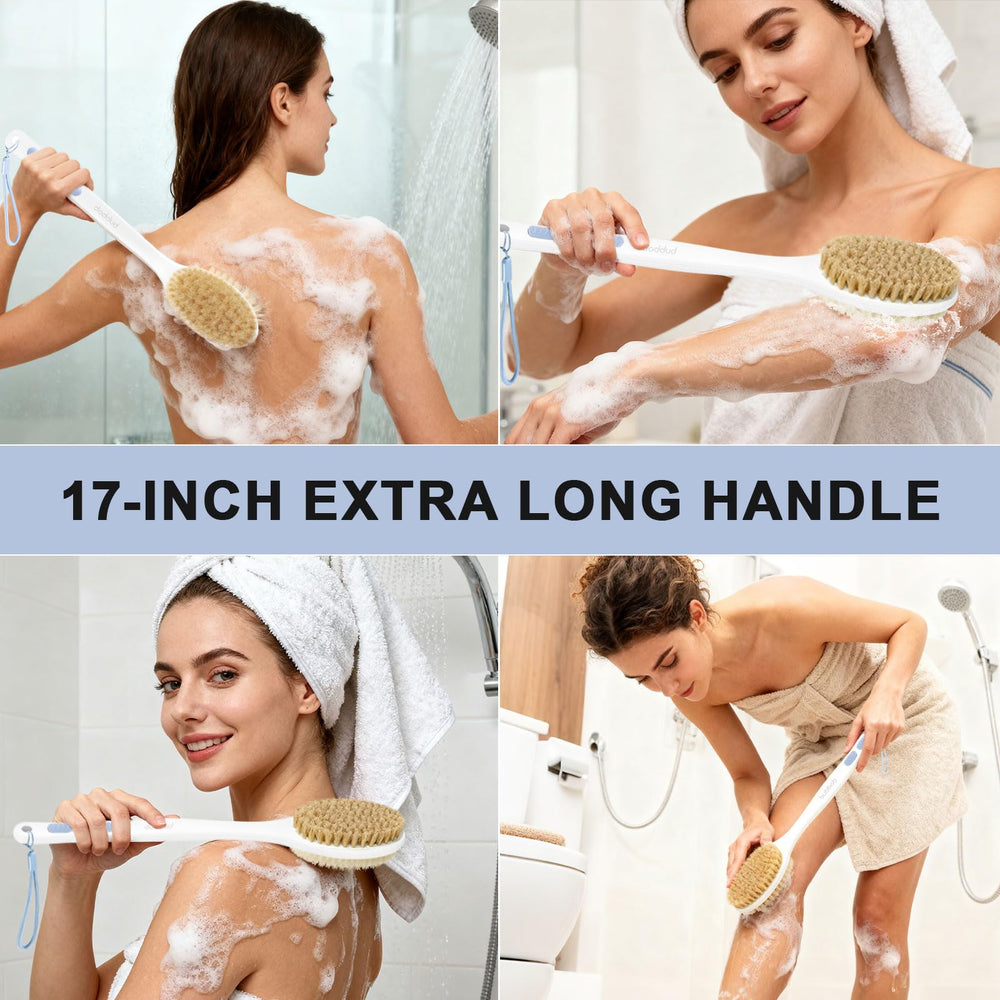Bubbob cerdas suaves en doble cara para scrub suave en la ducha