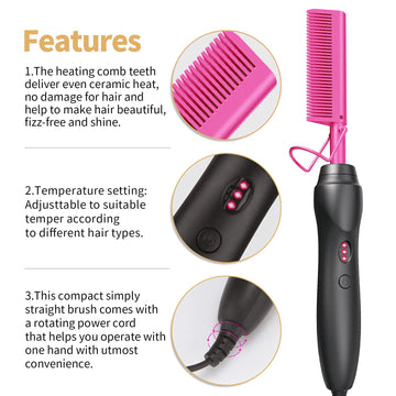 BudiGl set accesorios rosa para peinar barbas y cabello.