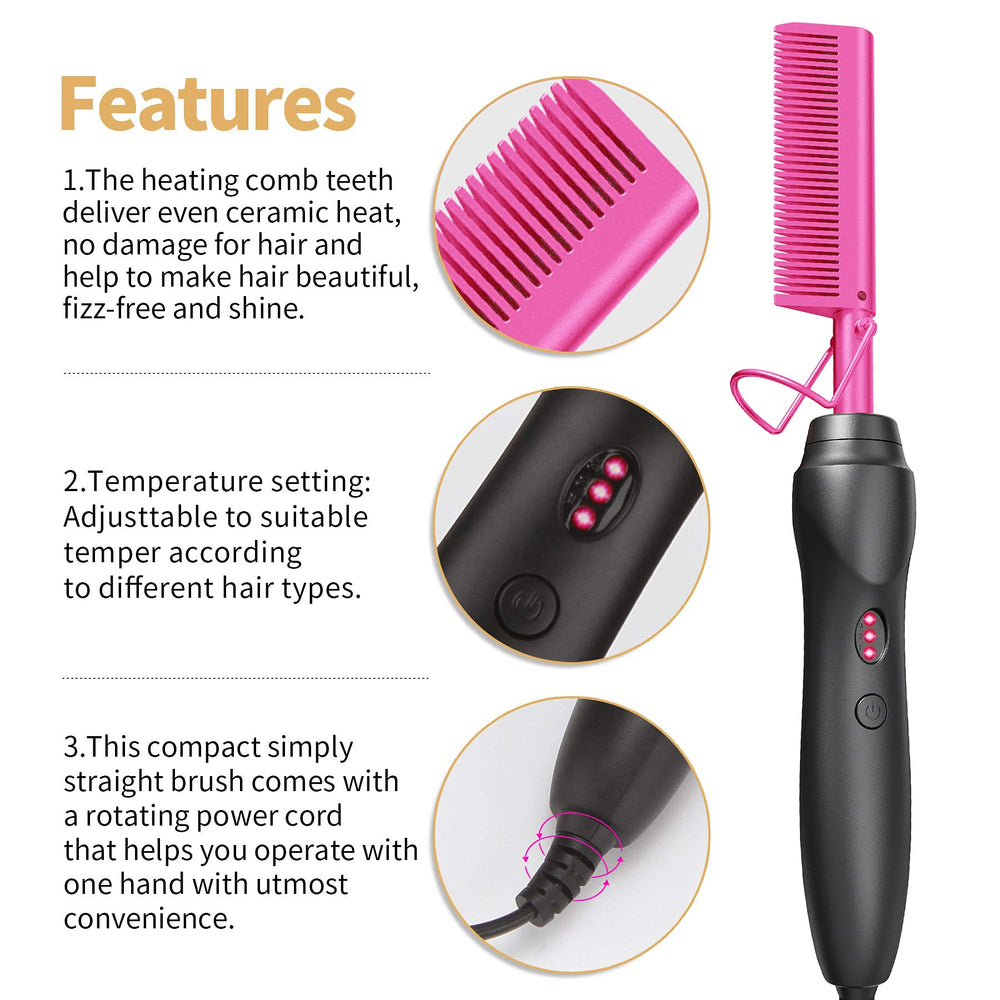 BudiGl set accesorios rosa para peinar barbas y cabello.