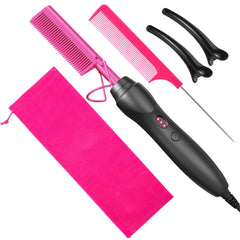 BudiGl peine caliente cerámico rosa para alisado rápido y suave.