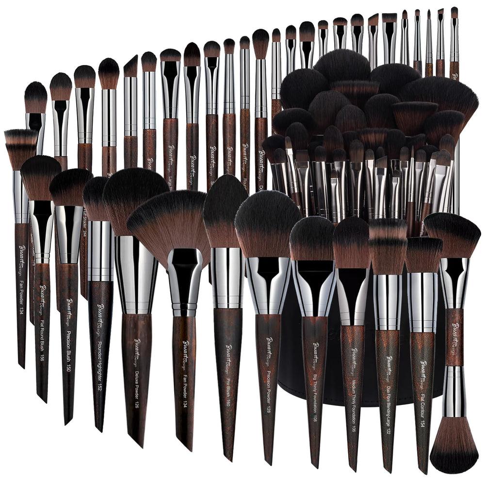 Conjunto de 38 brochas Bueart Design con estuche grande para organización y viaje.
