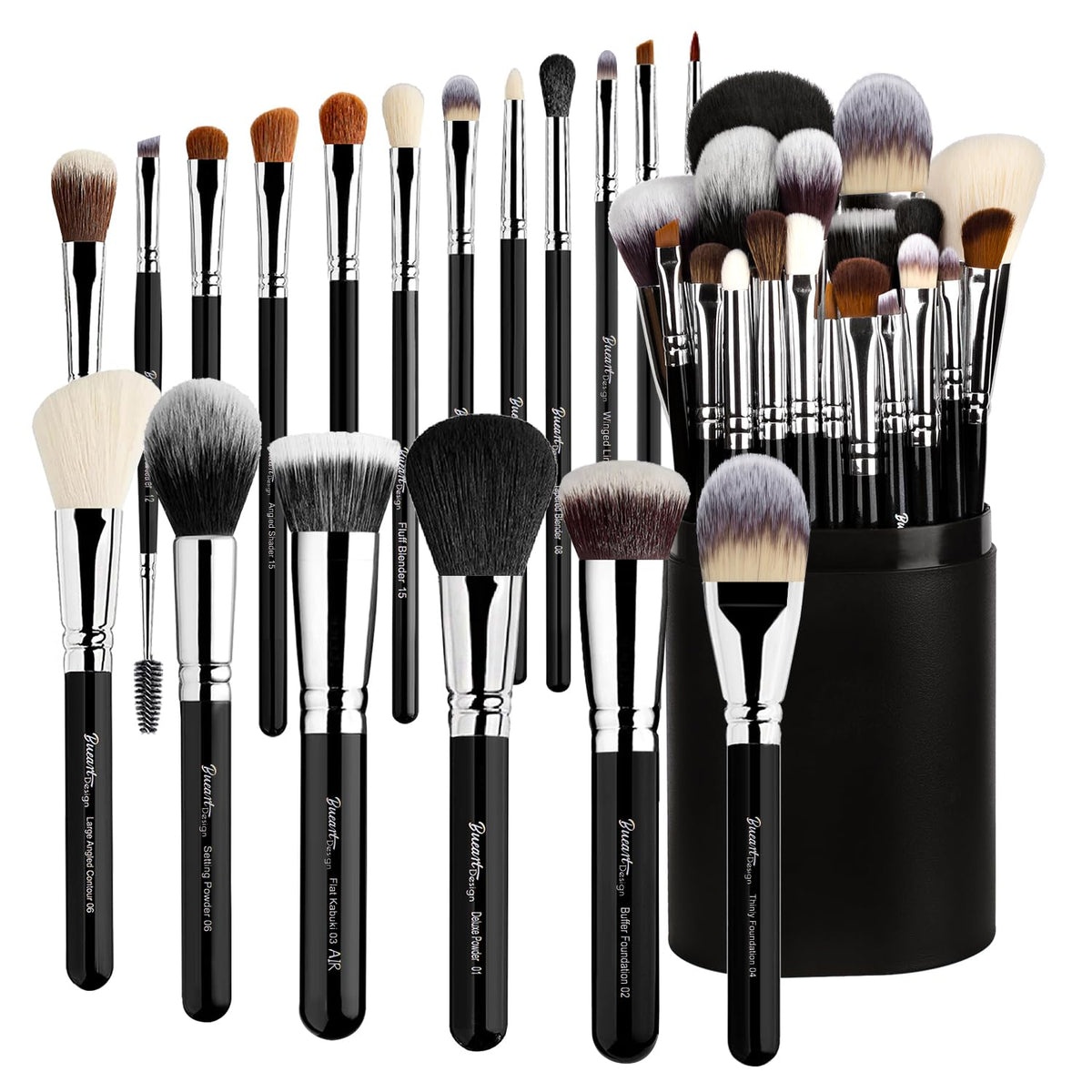 Bueart Design conjunto brochas profesional maquillaje estuche para viaje y resultados precisos