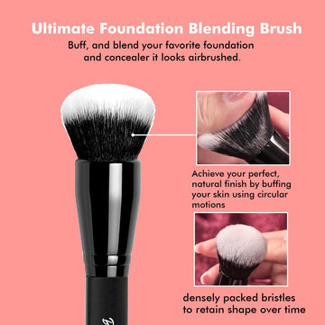 Conjunto de brochas suaves y densas para maquillaje profesional