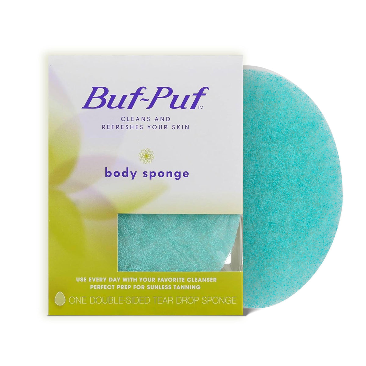 Buf-Puf: esponja corporal de dos caras para limpieza suave y exfoliación eficaz.