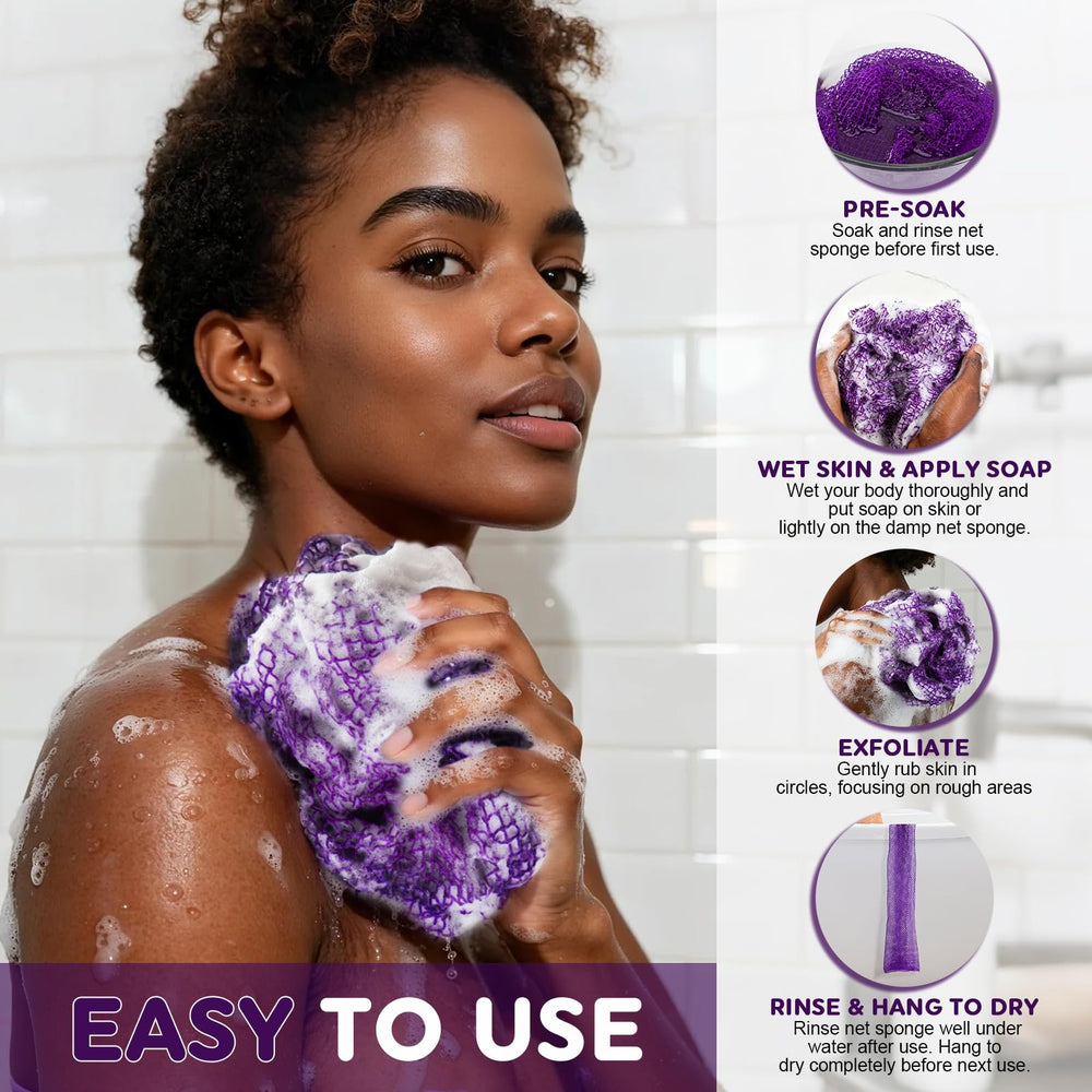 BukSuk esponja de red africana, exfoliación suave para piel sensible.