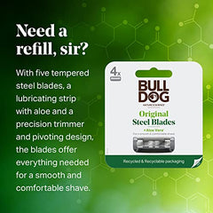 Banda lubricante con aloe de Bulldog para mayor suavidad durante el afeitado.