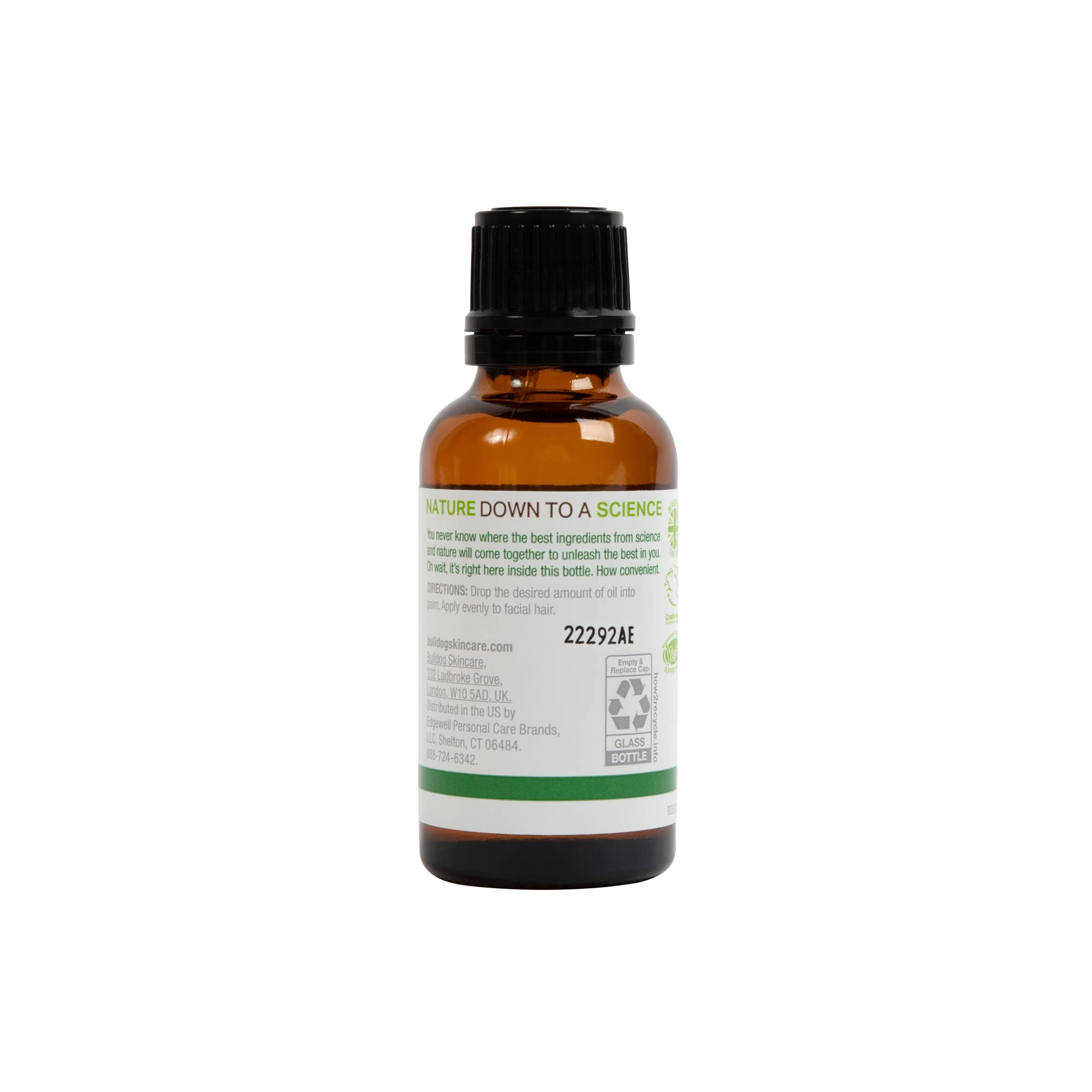 Ingredientes naturales de Bulldog: aloe vera, camelina y té verde para la barba.