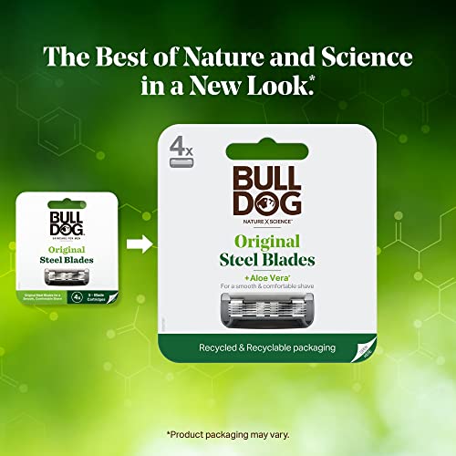 Hojas de acero templado de Bulldog, cinco por recambio para rendimiento duradero.