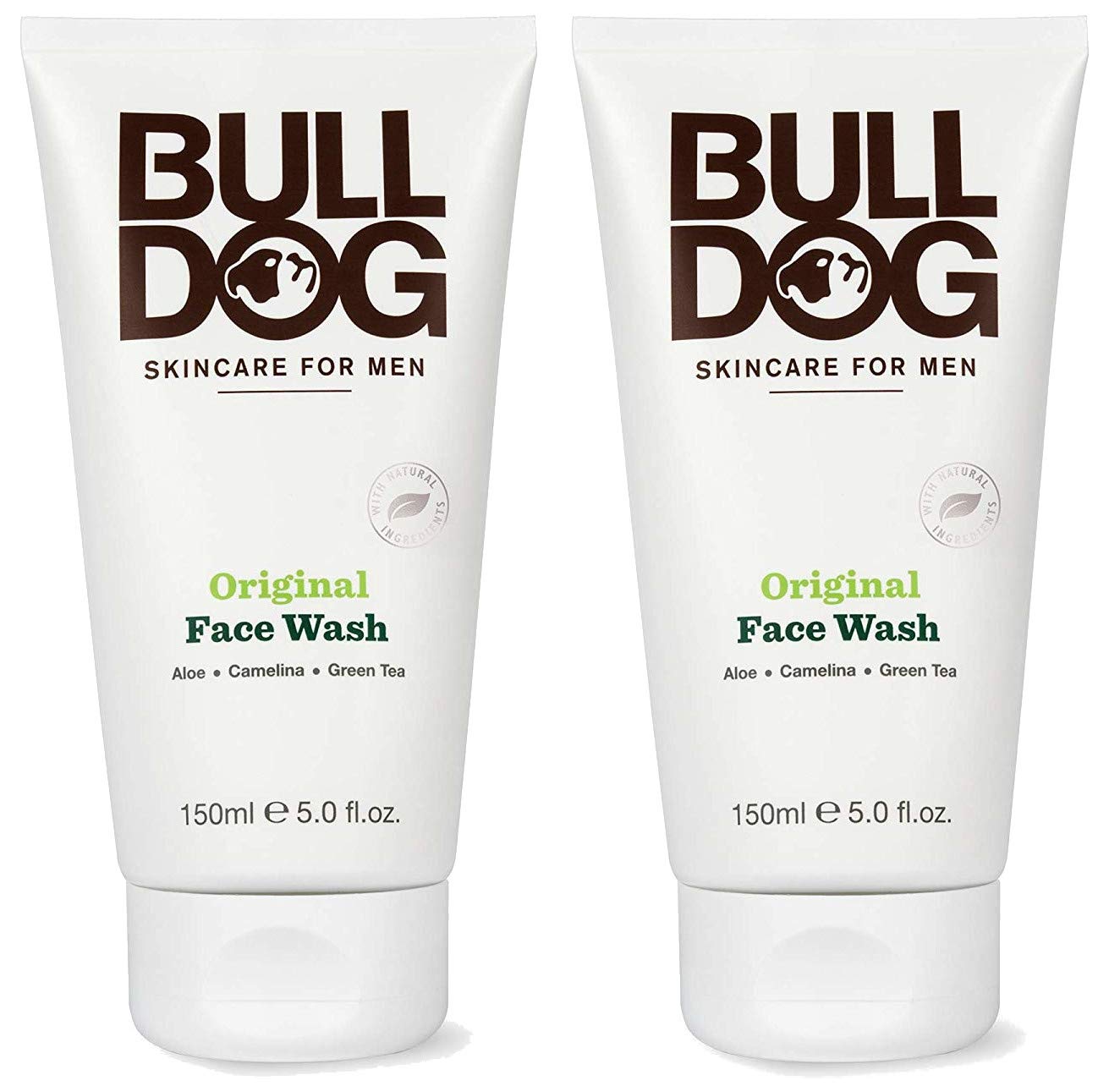 Bulldog limpiador facial original para hombres en botella doble, limpieza suave y fresca diaria