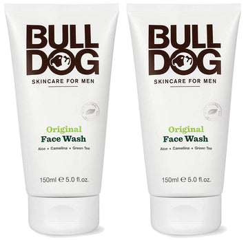 Bulldog limpiador facial original para hombres en botella doble, limpieza suave y fresca diaria