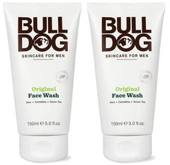 Bulldog limpiador facial original para hombres en botella doble, limpieza suave y fresca diaria