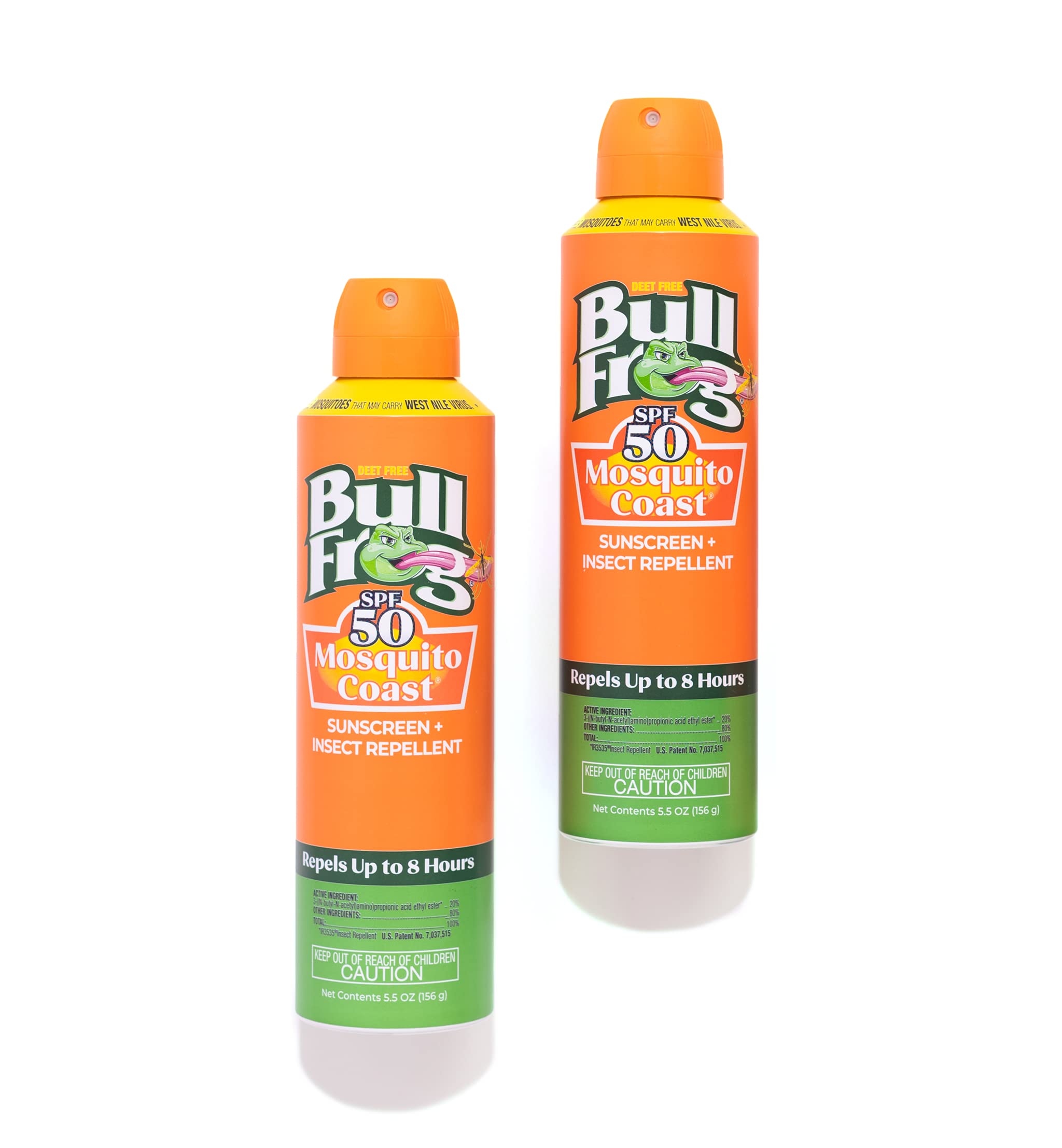 Bullfrog Repelente de mosquitos 8 horas para actividades al aire libre.