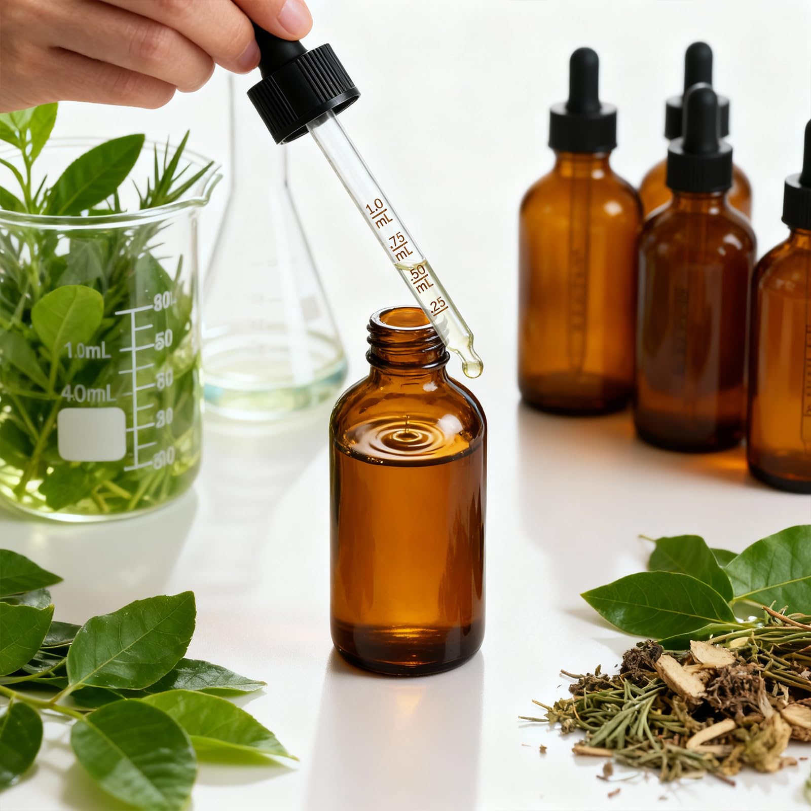 Juego Bumobum de 4 botellas para aceites y cosméticos