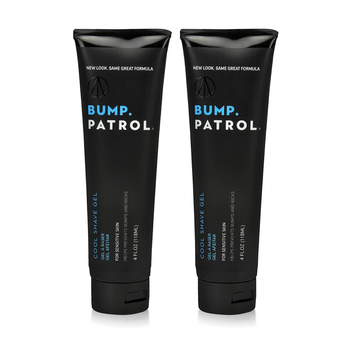 Bump Patrol Cool Shave Gel bottle with clear gel for precise visibility while shaving.