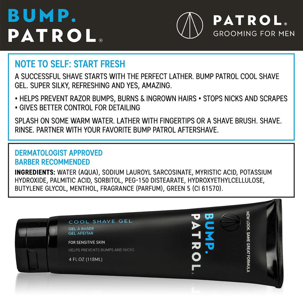 Bump Patrol Cool Shave Gel being applied to skin for smooth glide.