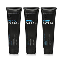Bump Patrol Gel de Afeitar Frío frente: afeitado limpio con visibilidad total.