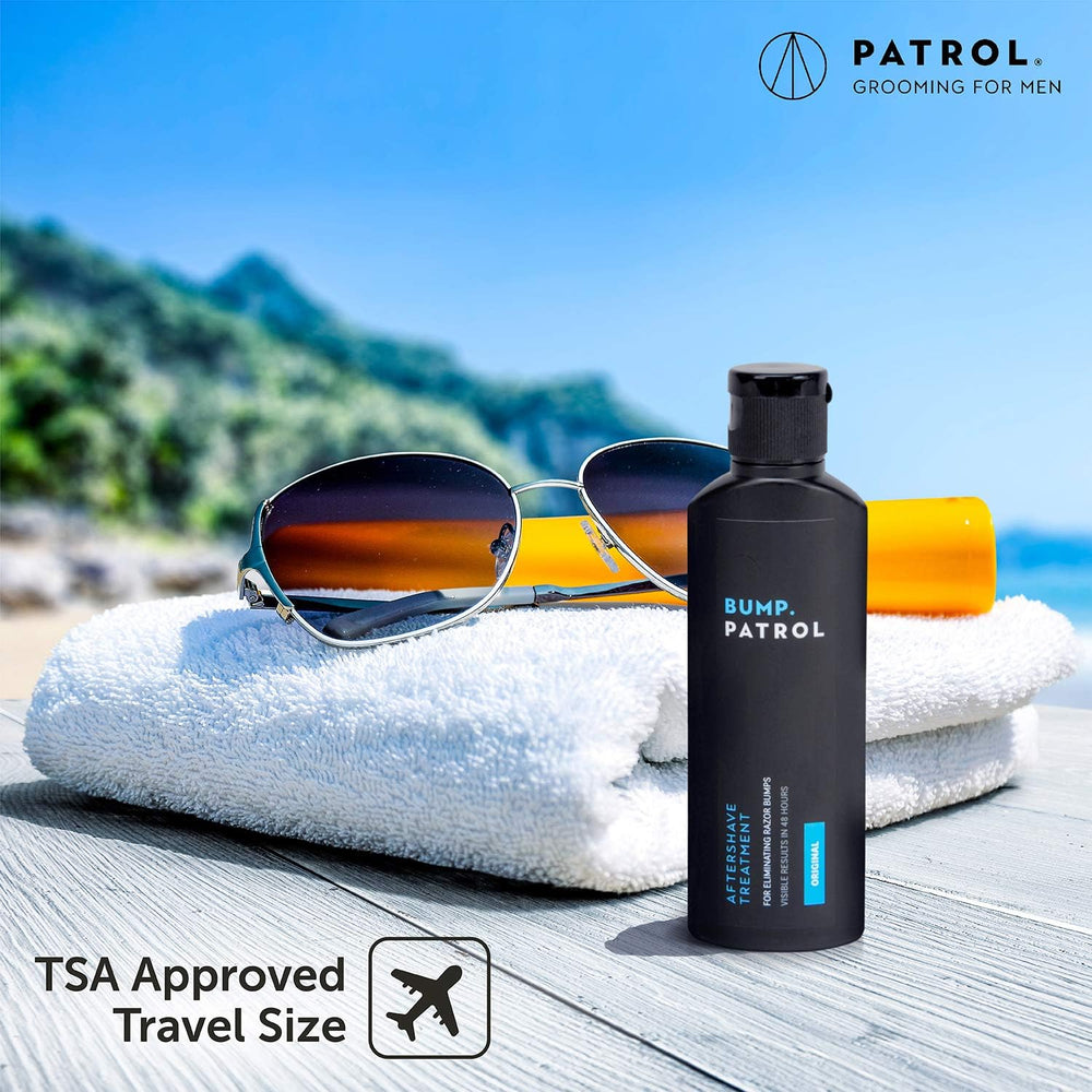 Bump Patrol uso para rostro y cuerpo, compacto para viaje.