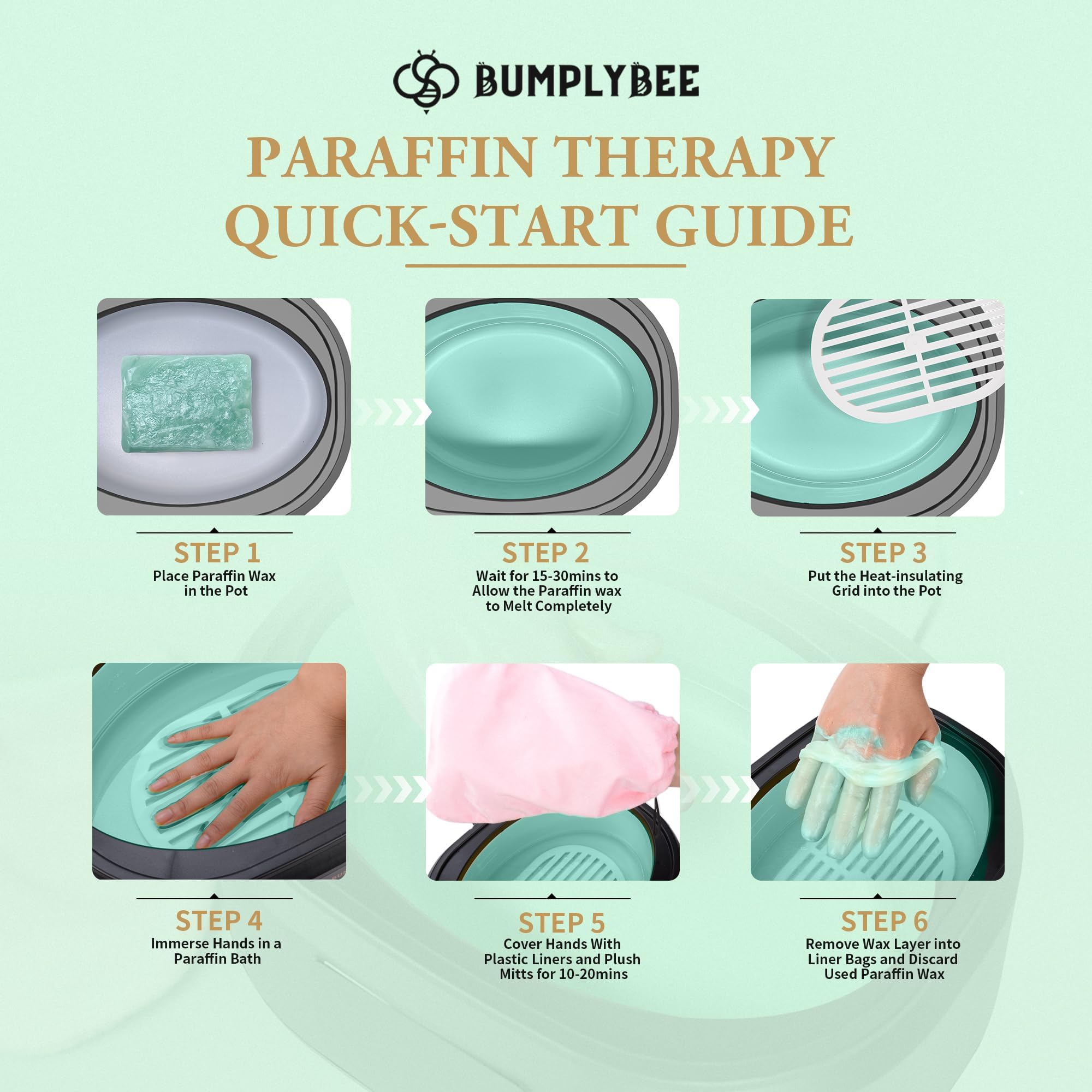 BUMPLYBEE cuidado de piel seca con parafina suave, hidratación prolongada.