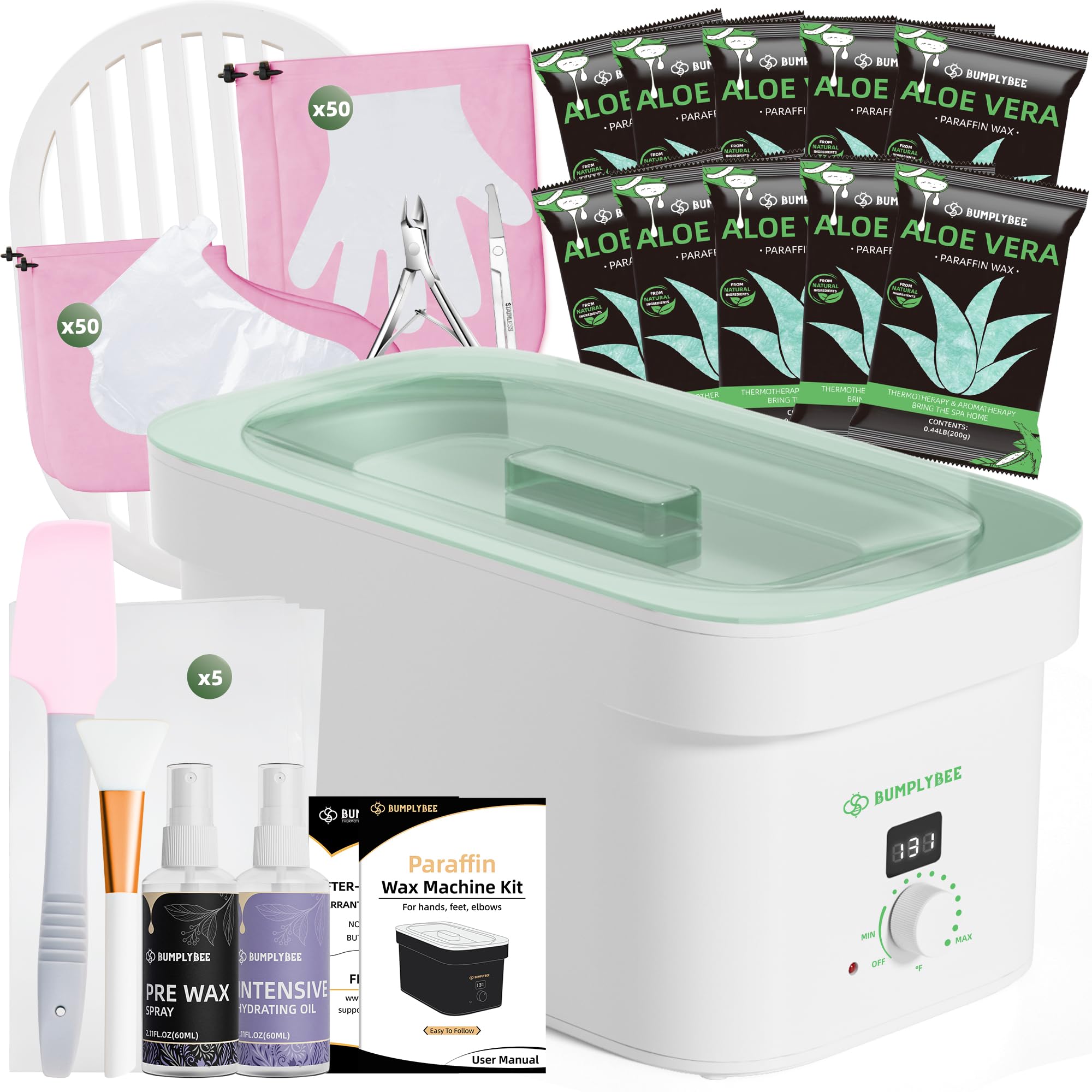BUMPLYBEE parafina 7000ml para manos y pies, tratamiento suave y profundo.