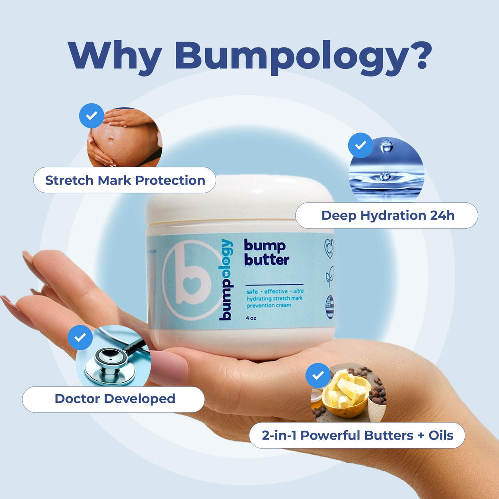 Bumpology Bump Butter USA-made stamp signals trusted quality.