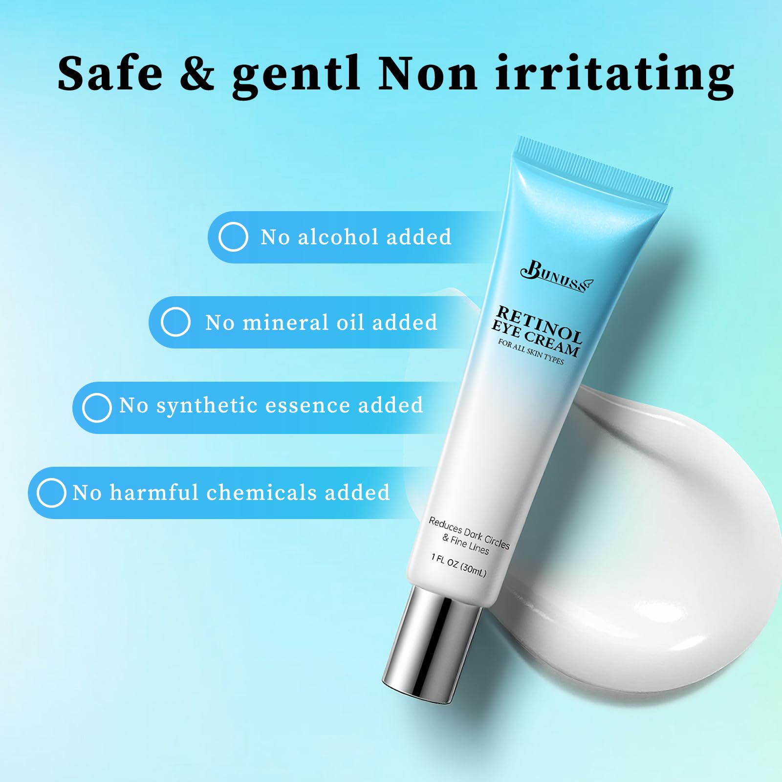 BUNUSS crema ocular, péptidos para firmeza y tono.