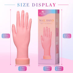 Buqikma, mano flexible para uñas; dedos se doblan para practicar múltiples posiciones.