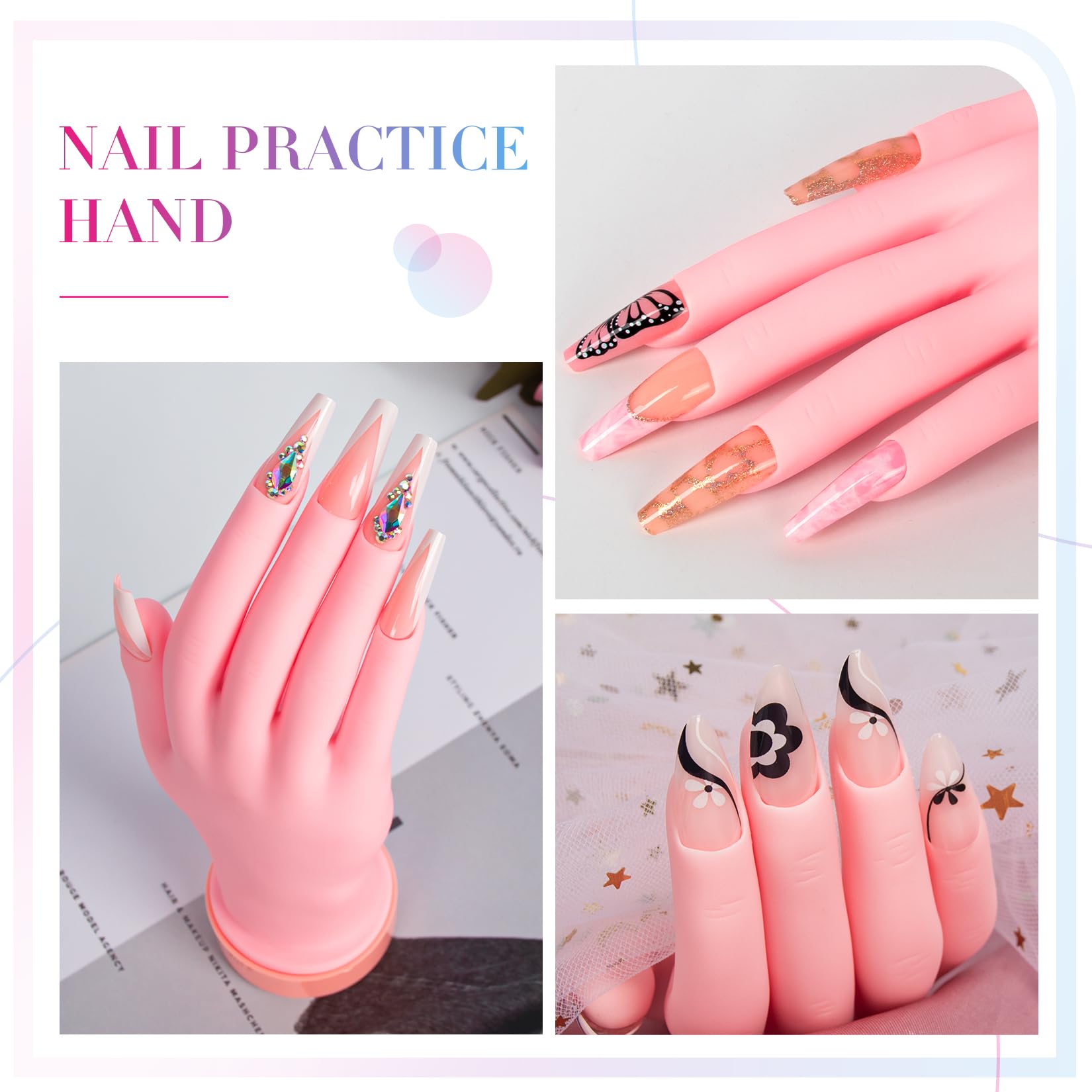 Buqikma, fijación de tips con adhesivo para pruebas de nail art.