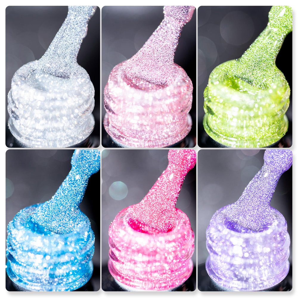 Burano esmalte glitter reflectante rosa, brillo intenso para fiestas.