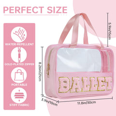 Burskit Ballet Bag con letras chenille, añade estilo diario.