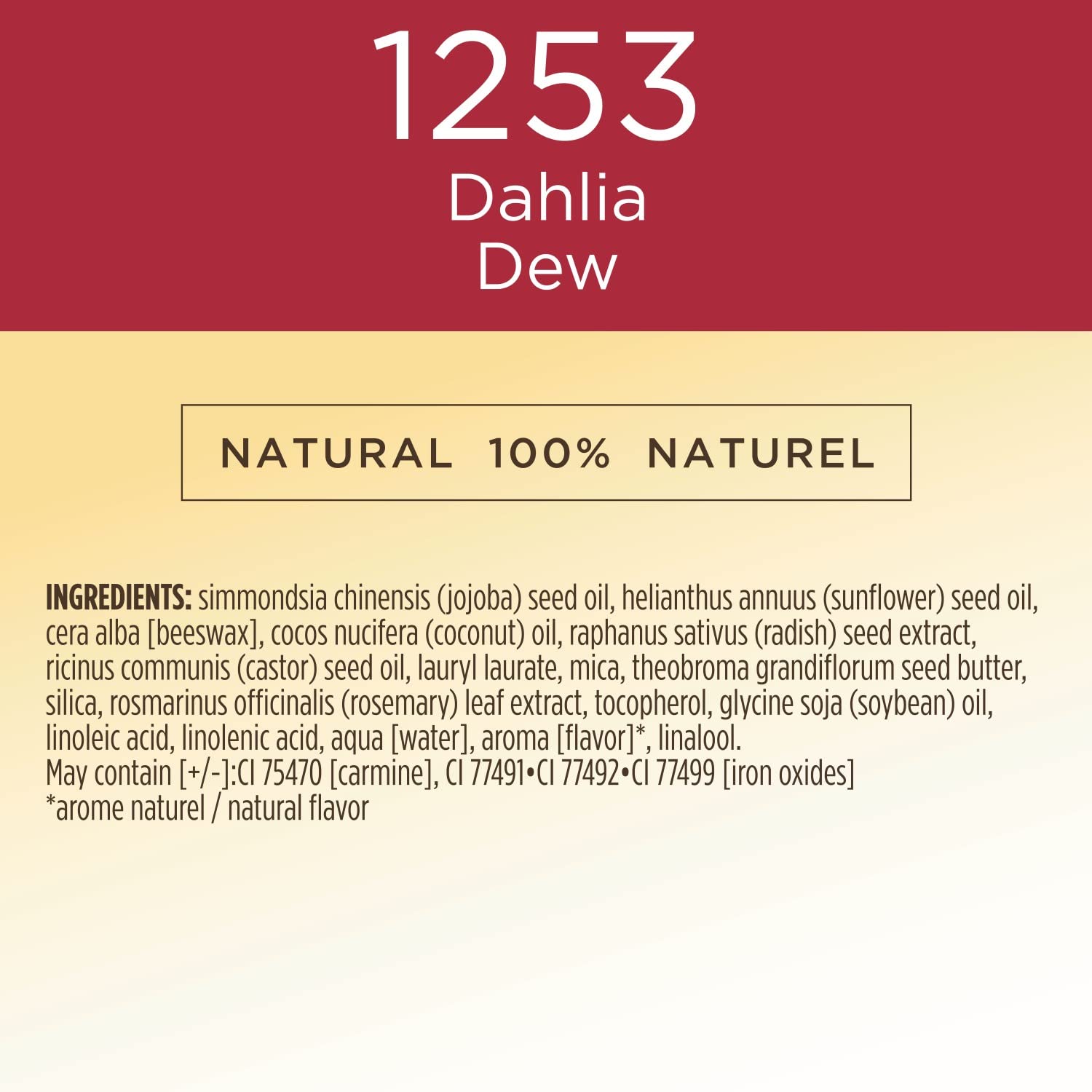 Burt's Bees All Aglow Dahlia Dew textura no pegajosa y difuminable