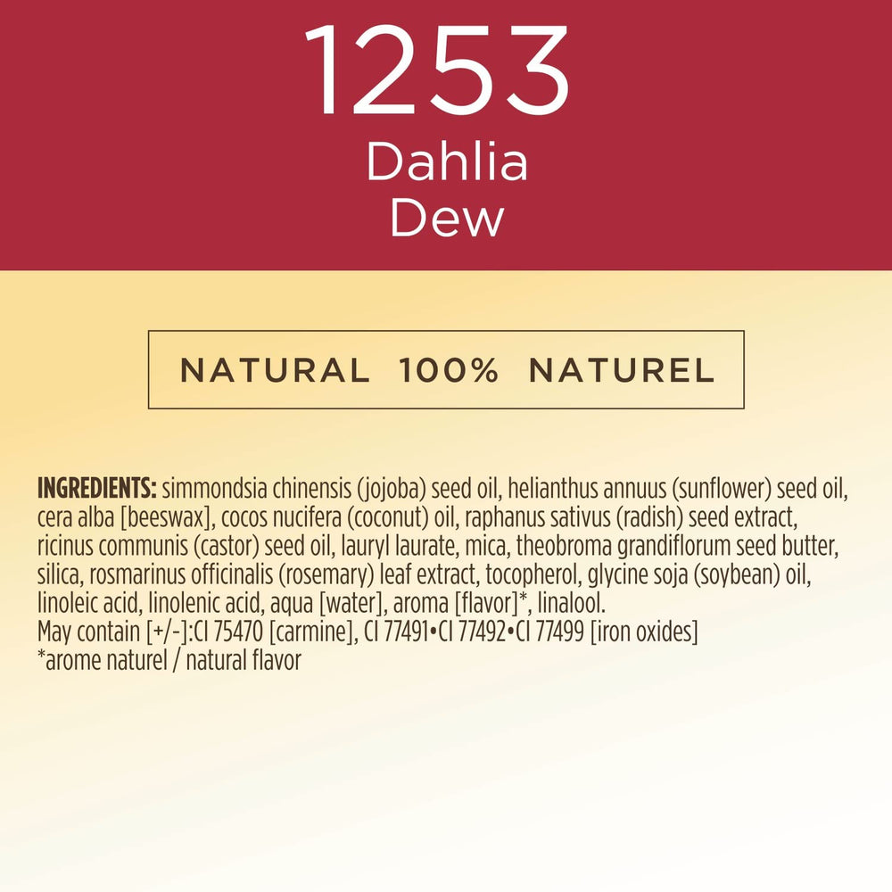 Burt's Bees All Aglow Dahlia Dew textura no pegajosa y difuminable