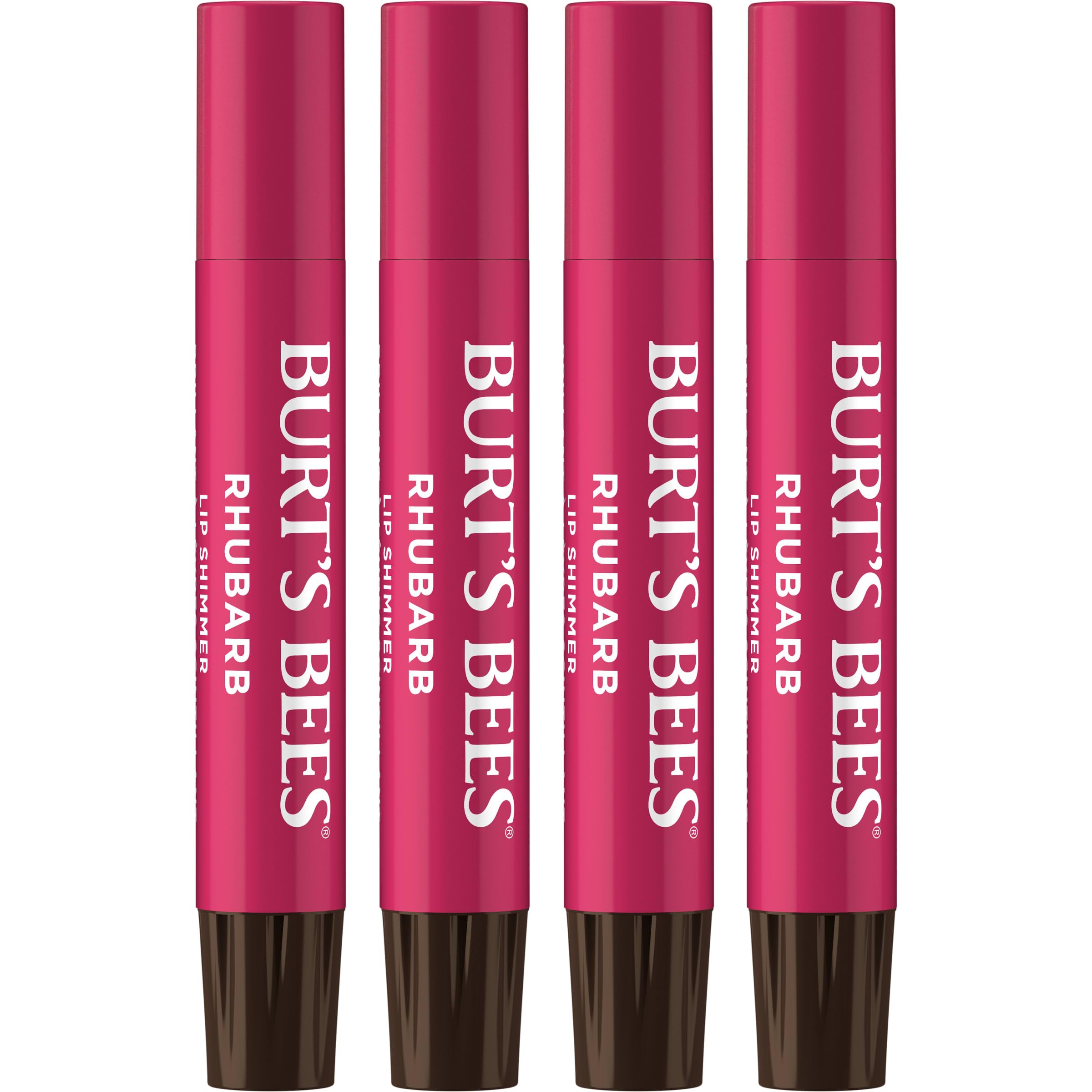 Burt's Bees bálsamo brillo ruibarbo en tubo, brillo natural.