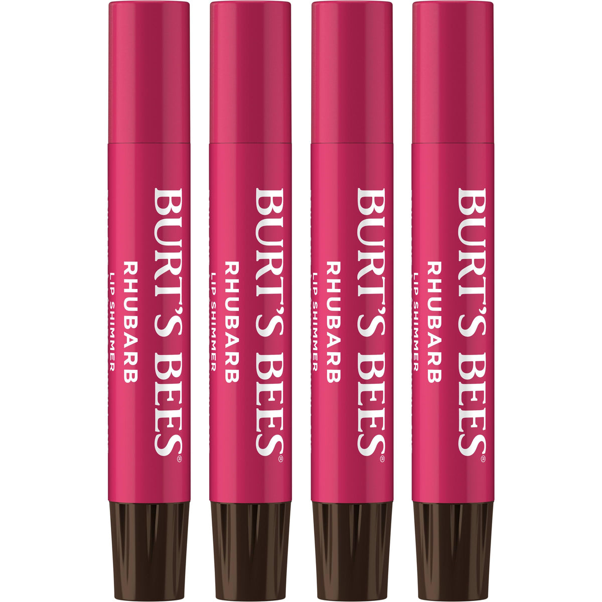 Burt's Bees bálsamo brillo ruibarbo en tubo, brillo natural.