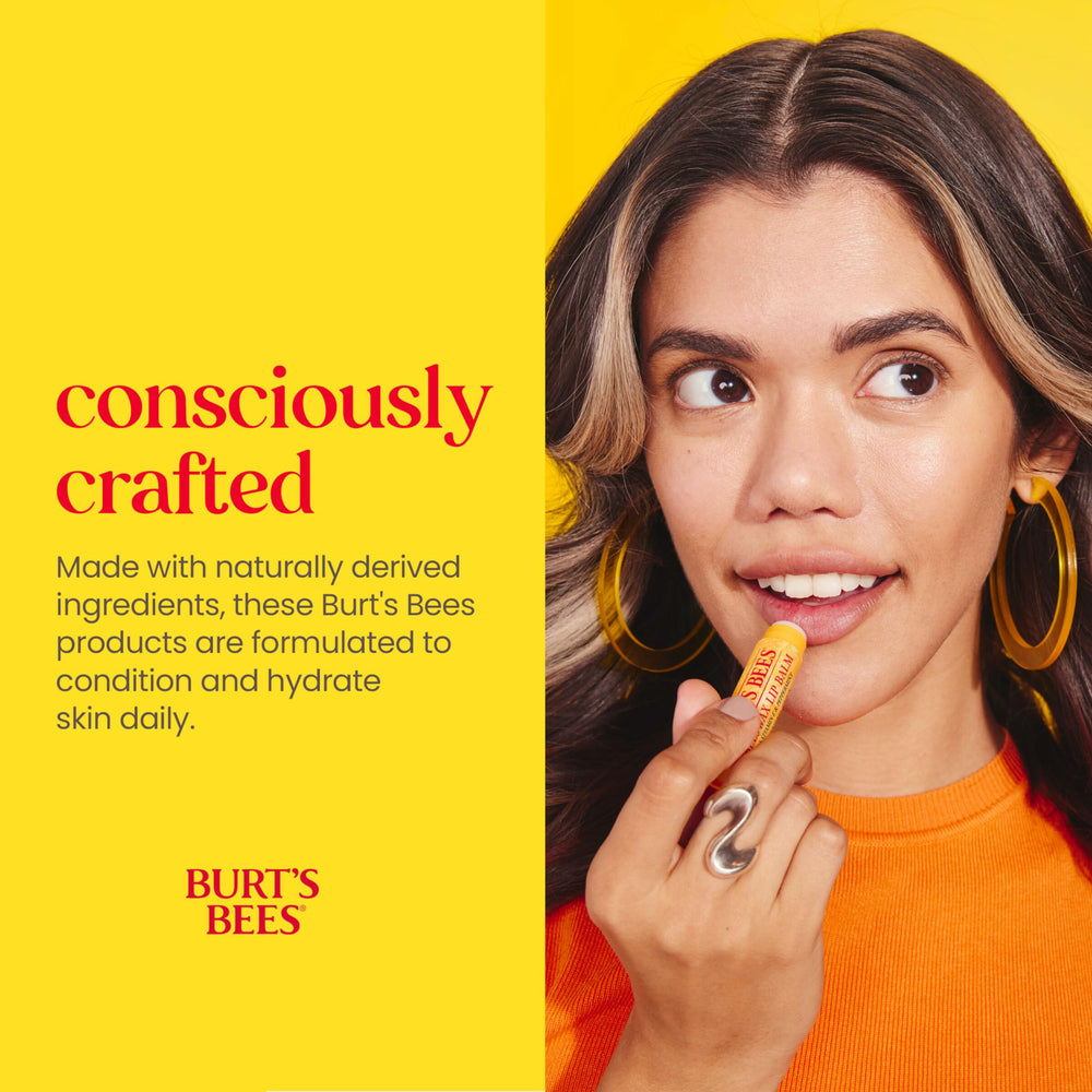 Burt's Bees bálsamo labial de cera de abeja, labios protegidos.